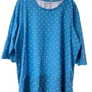 Woman Within ~ Women’s ~ Top ~ 1X ~ Blouse ~ Size 22 - 24 ~ Blue & White